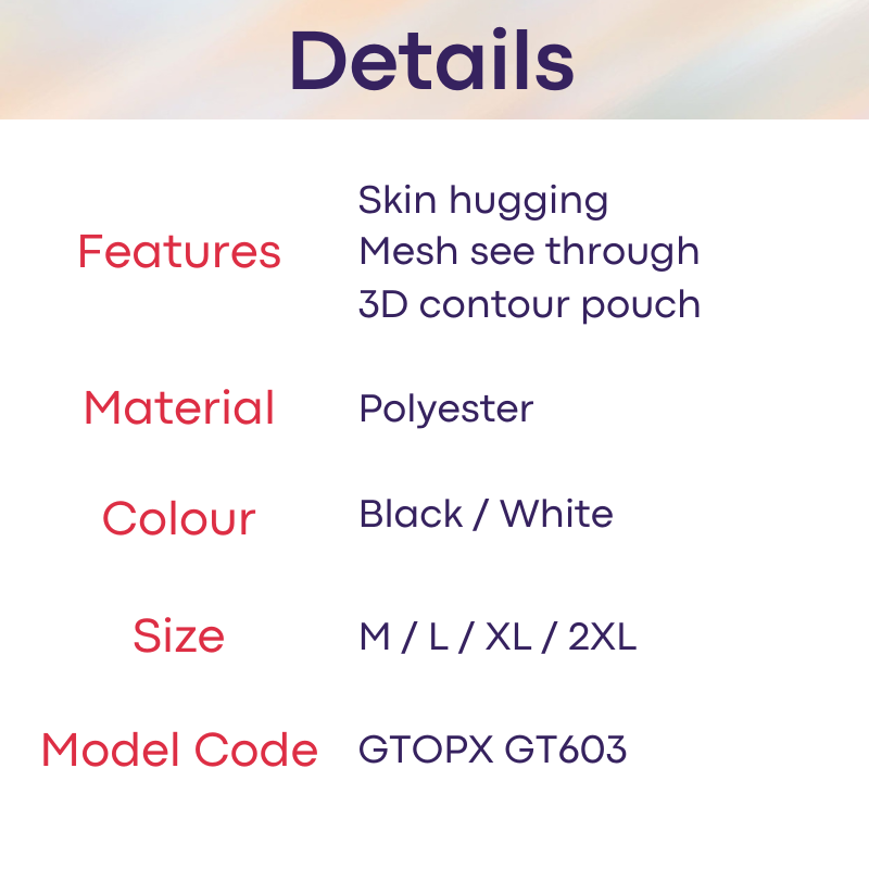 Men's Brief: Polyester Mesh See Through Low Waist Brief (GT603)