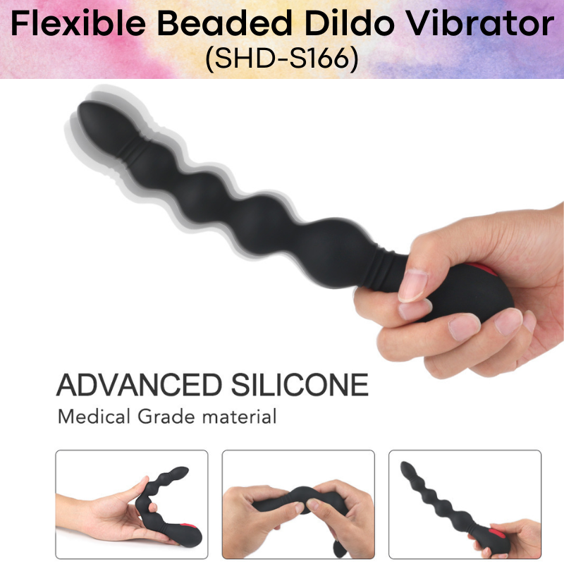 Adult Toy: Flexible and Soft Beaded Dildo Vibrator For Him/Her (SHD-S166)