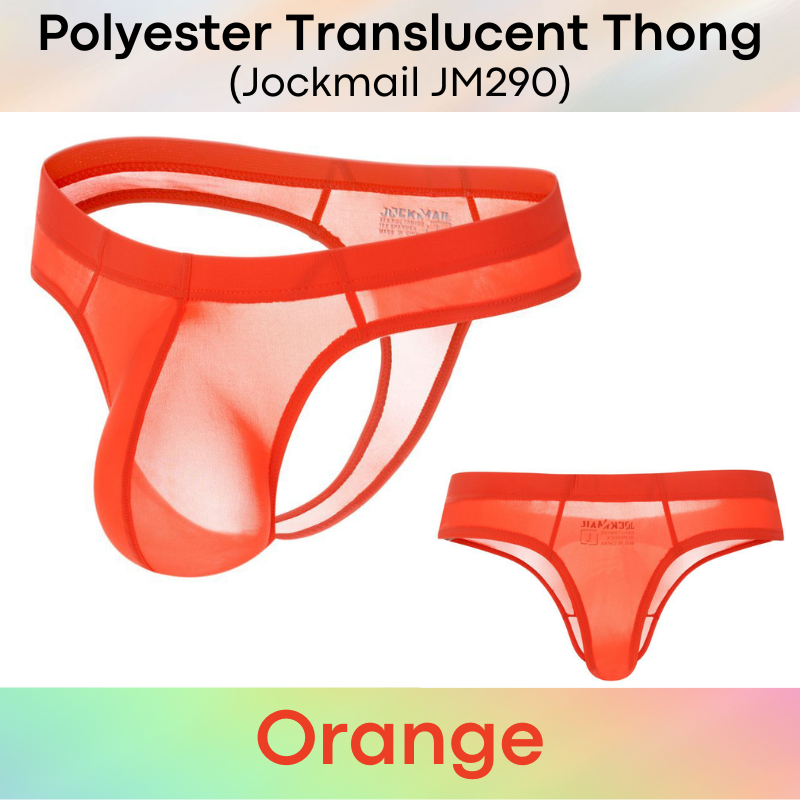 Men's Thong : Polyester Semi Translucent Thong Underwear (Jockmail JM290)