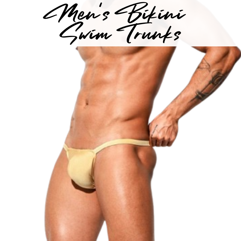 Men's Swimwear : Bikini Swim Trunks for Swim and Tan (Desmiit S2102)