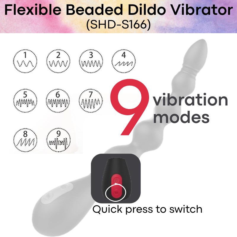 Adult Toy: Flexible and Soft Beaded Dildo Vibrator For Him/Her (SHD-S166)