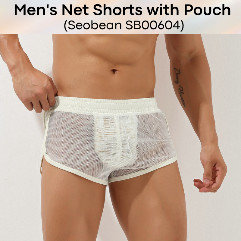 Men's Shorts : Net Shorts with Built-In Pouch (SB00604)