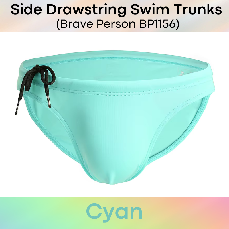 Men's Swimwear: Nylon Brief Design Swim Trunks with Side Drawstring (BP1156)