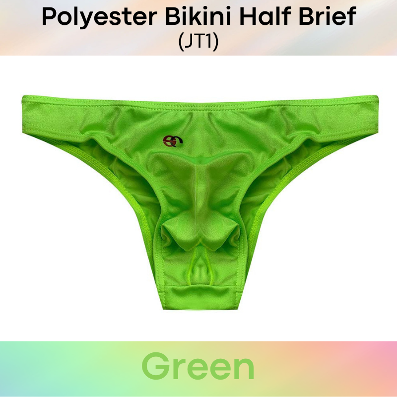 Men's Brief: Polyester Half Brief Bikini Underwear (JT1)