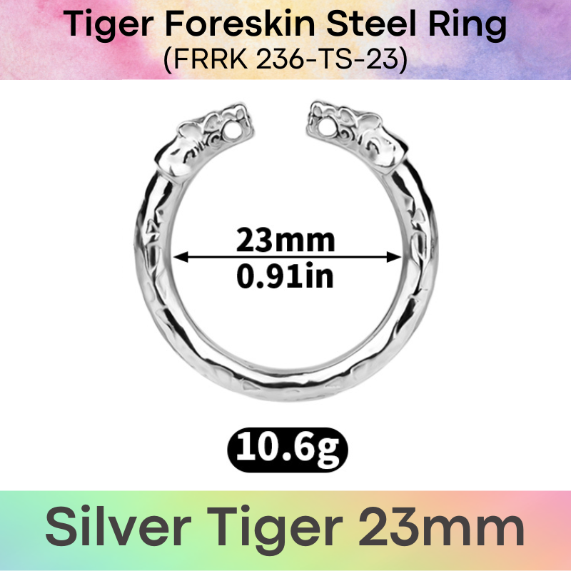 Adult Toy: Men's Foreskin Beast Design 304 Stainless Steel Ring (FRRK236/FRRK237)