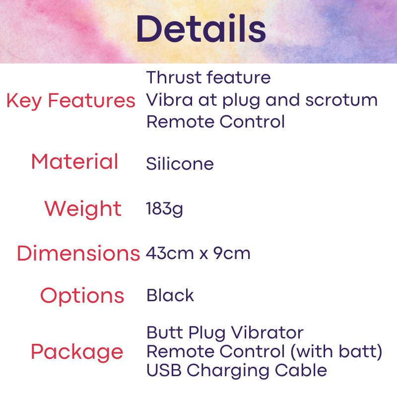 Adult Toy: Silicone Butt Plug Vibrator with Scrotum Vibrator (SHD-S646)