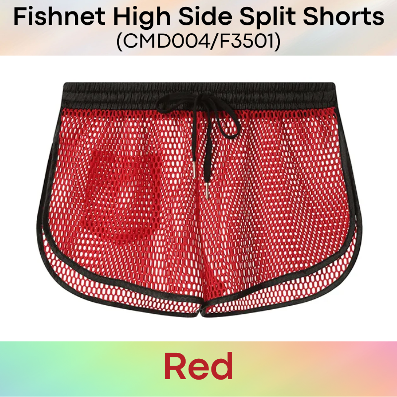 Men's Shorts: Polyester Fish Net See Through with Drawstring/Rear Pocket Shorts (F3501/CMD004)