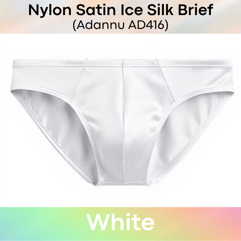 Men's Brief: Nylon Satin Ice Silk Brief Underwear (AD416)