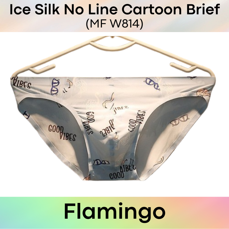 Men's Brief : Polyester Ice Silk Cartoon Print Brief (MF W814)