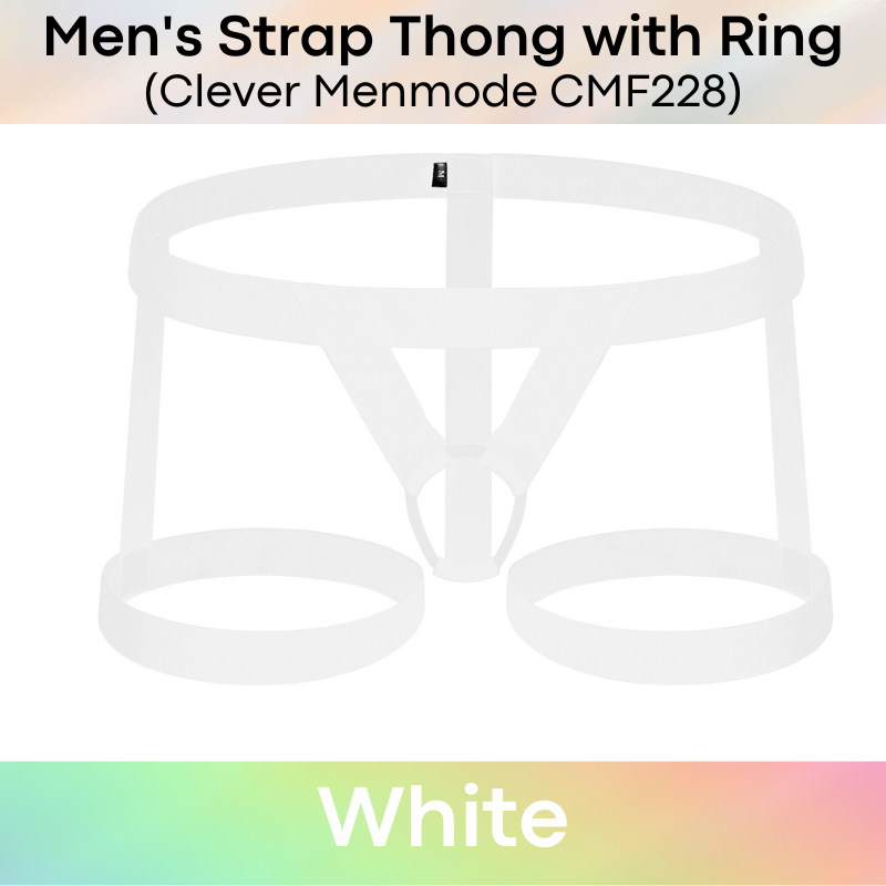 Men's Thong : Thong with Ankle Strap and Penis Ring (Clever Menmode CMF228)