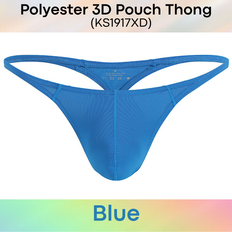 Men's Thong: Polyester 3D Pouch Low Rise Thong (KS1917XD)