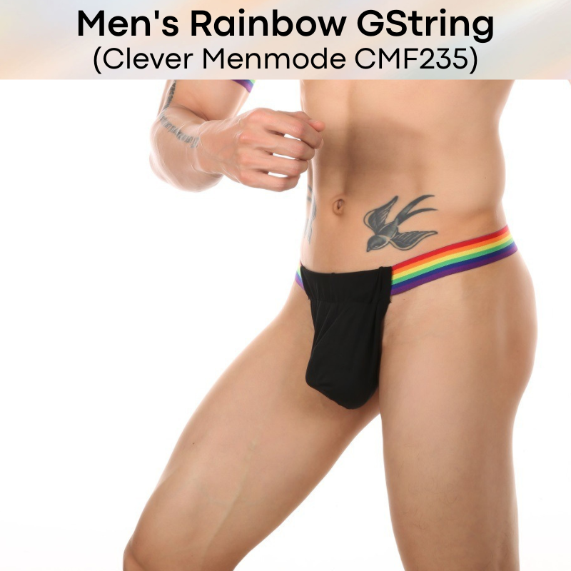 Men's GString : Rainbow Band GString Underwear (Clever Menmode CMF235)