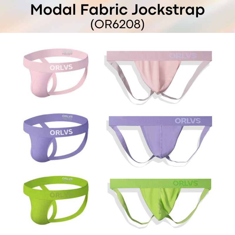 Men's Jockstrap: Modal Fabric Double Layer 3D Pouch Jockstrap Underwear (OR6208)