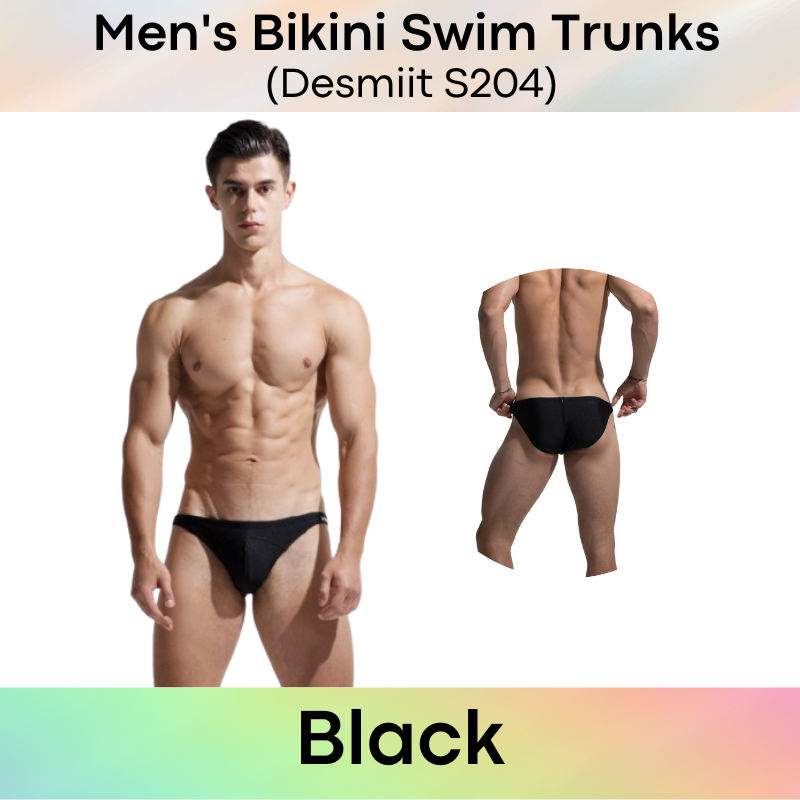 Men's Swimwear : Bikini Swim Trunks with Drawstring (Desmiit S204)