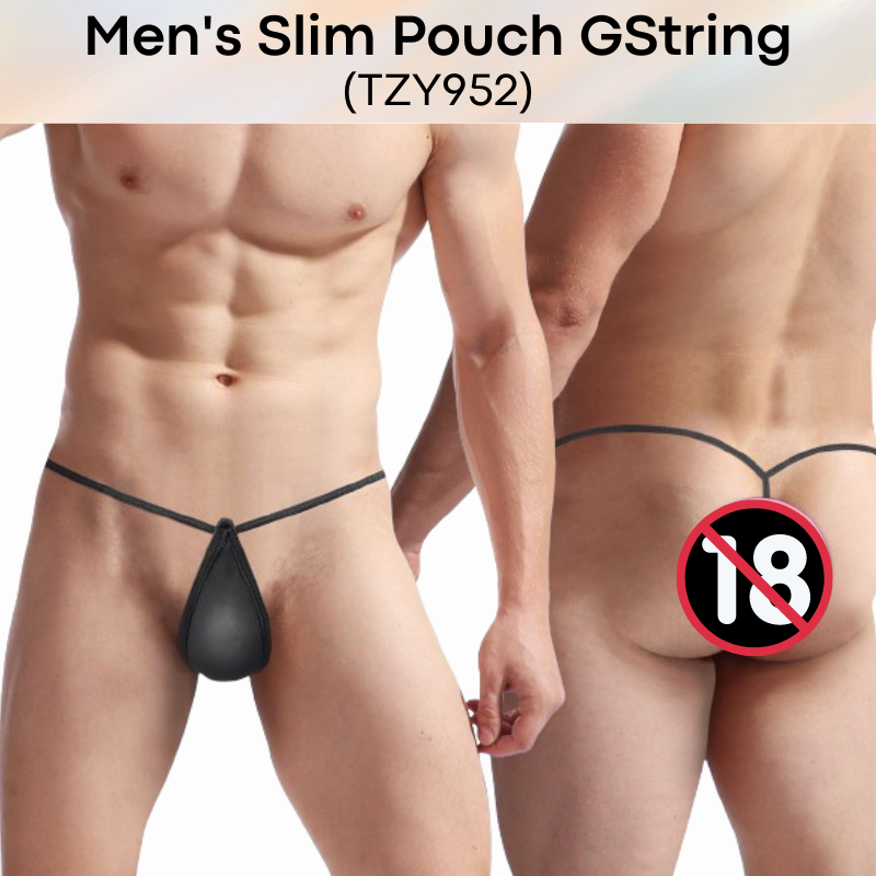 Men's GString : Ice Silk Slim Pouch GString Underwear (TZY952)