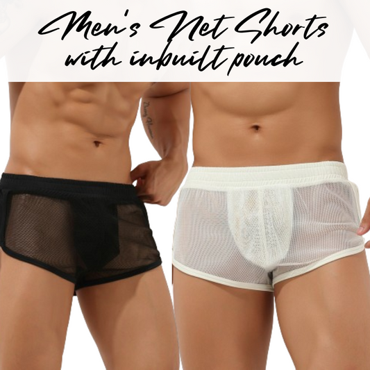 Men's Shorts : Net Shorts with Built-In Pouch (SB00604)