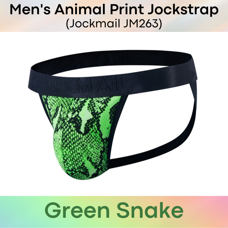 Men's Jockstrap : Animal Print Double Layer Front Pouch Viscose Jockstrap (Jockmail JM263)