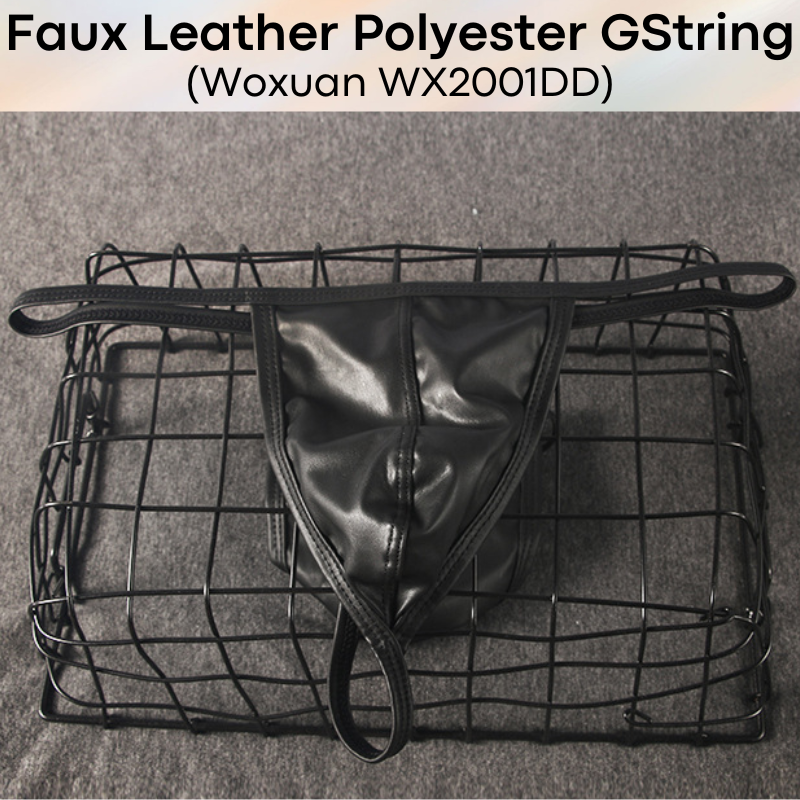 Men's GString: Faux Leather Polyester GString Underwear (WX2001DD)