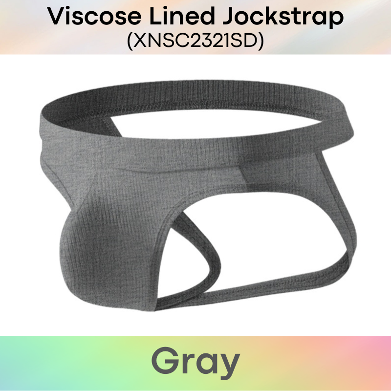 Men's Jockstrap: Viscose Line Pattern Jockstrap (XNSC2321SD)