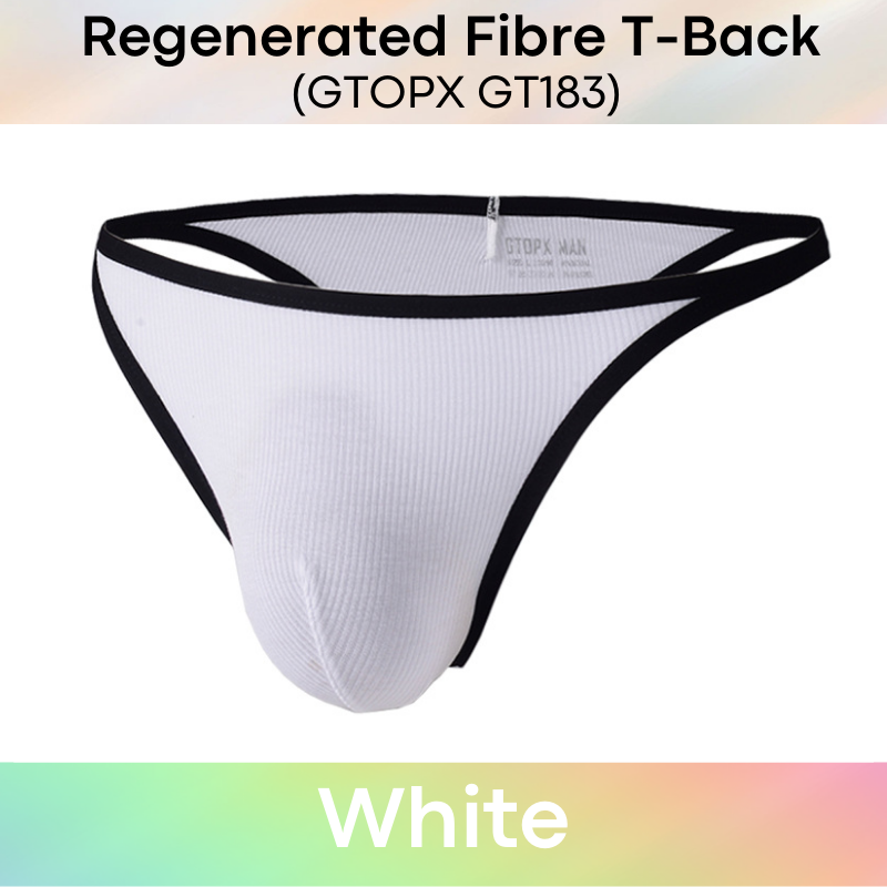 Men's Thong: Regenerated Fibre Line Textured Low Waist T Back (GT183)