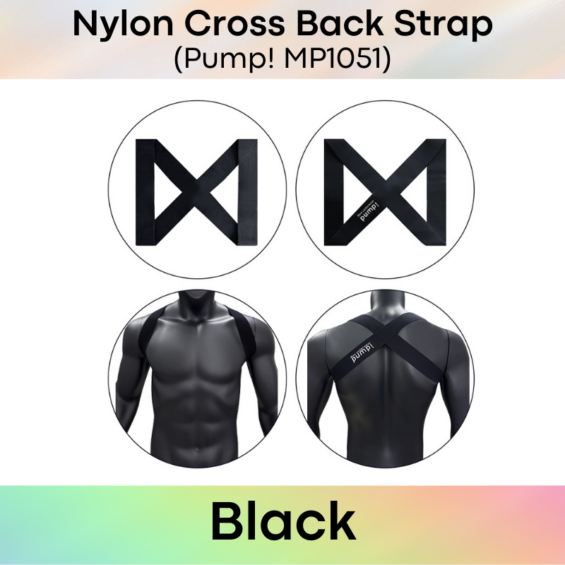 Men's Strap: Nylon Cross Back Shoulder Strap with Textured Logo (MP1051)