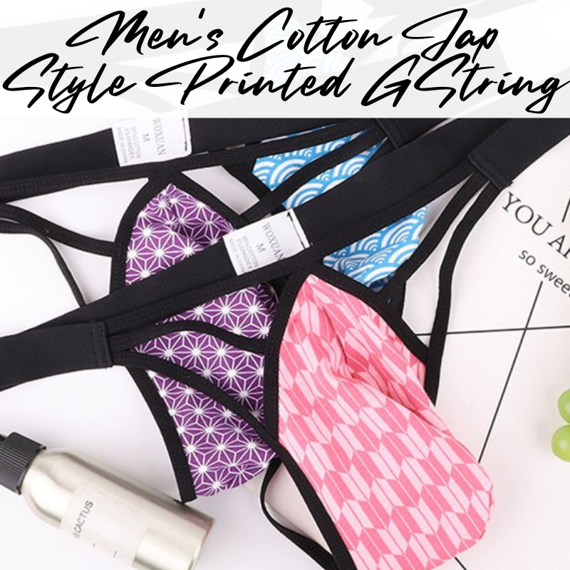 Men's GString : Cotton Jap Style Printed Design GString Underwear (Woxuan WX111)