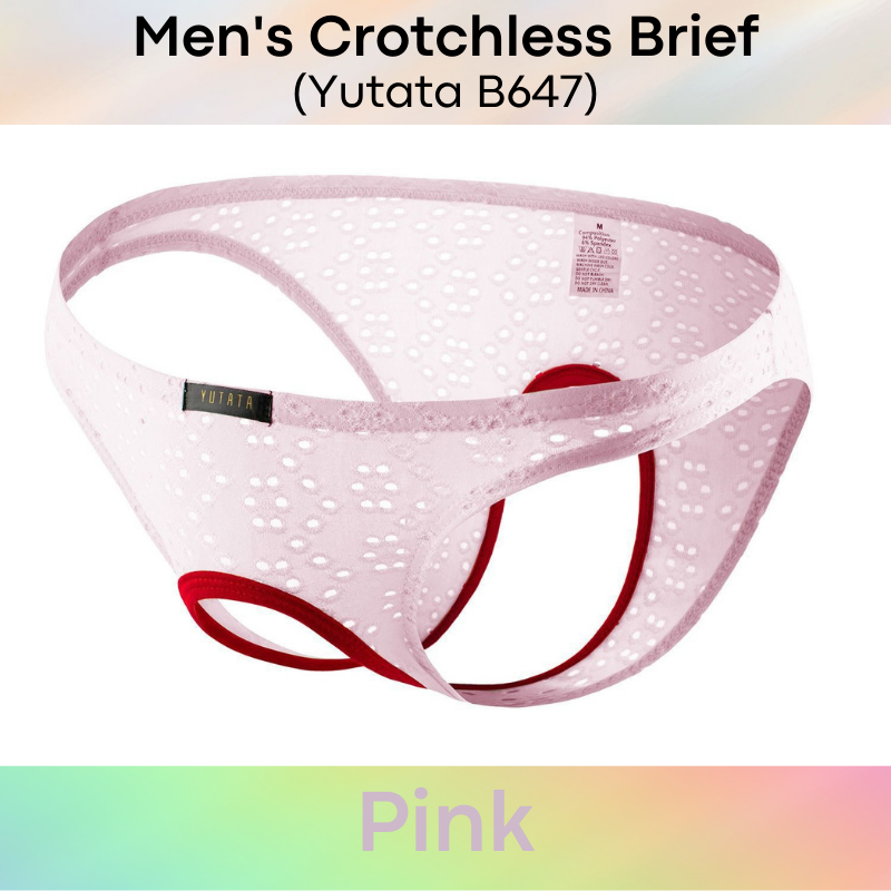 Men's Brief : Crotchless Front/Back Underwear (Yutata B647)