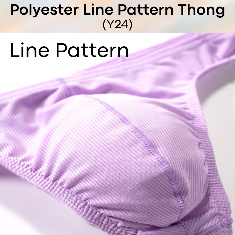 Men's Thong : Polyester Line Pattern Thong (Y24)