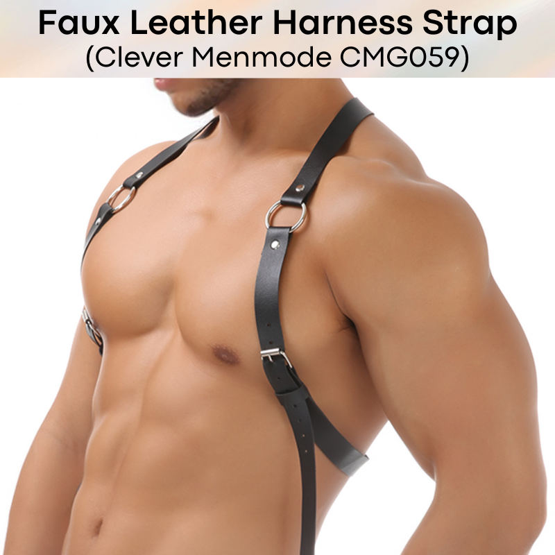 Men's Harness: Faux Leather Shoulder Strap with Adjustable Buckle (CMG059)