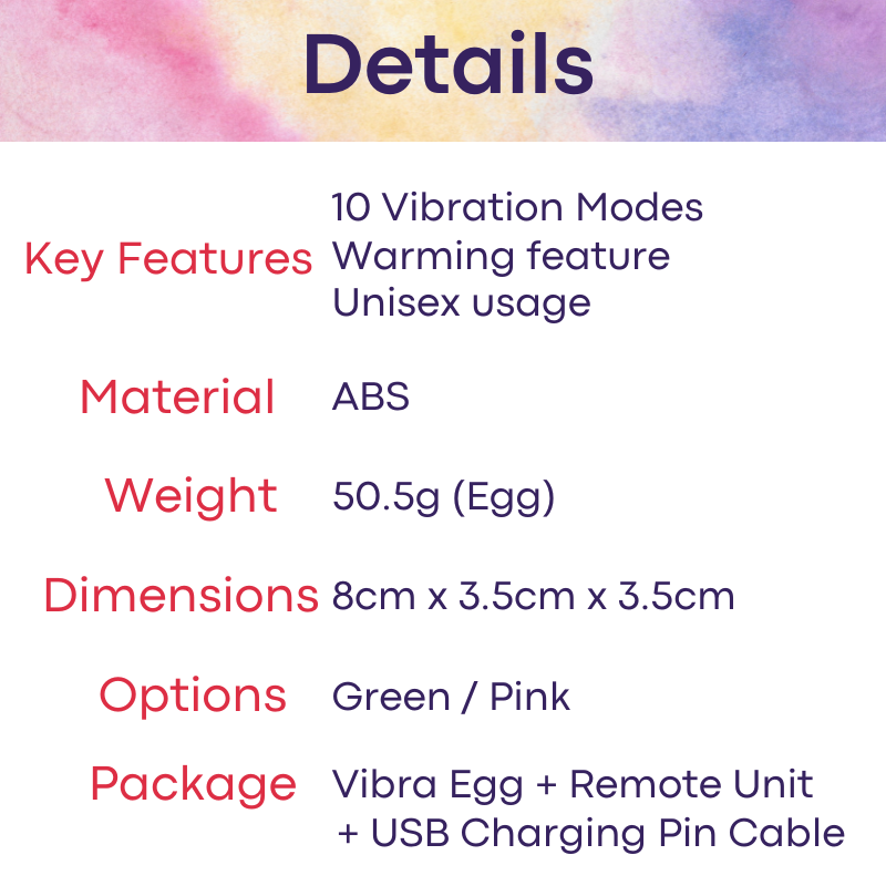 Adult Toy: Vibrating Egg with Heating Feature and 10 Vibration Modes (LL-A2106)