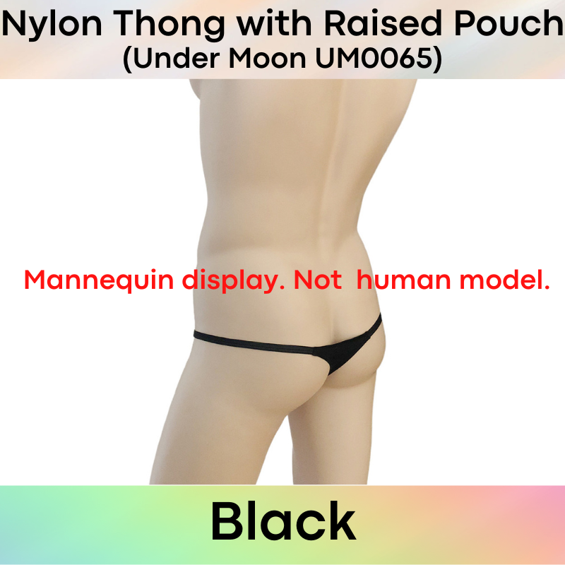 Men's Thong : Nylon Thong with Raised 3D Pouch (Under Moon UM0065)