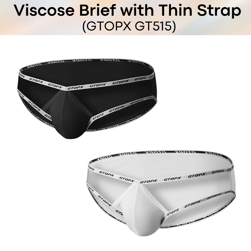 Men's Brief: Viscose Fibre Brief with 1cm Strap Underwear (GT515)