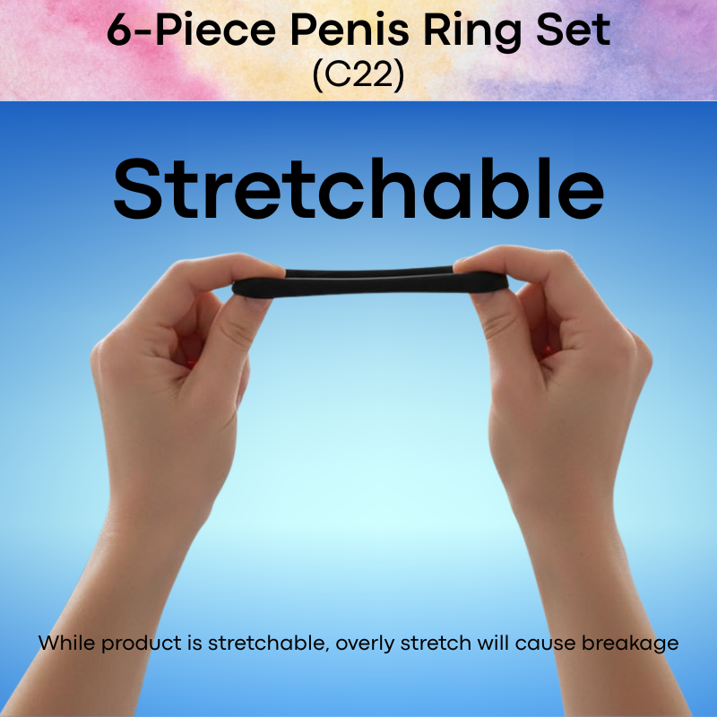 Adult Toy: Men's Silicone Penis Ring 6-Pc Set (C22)