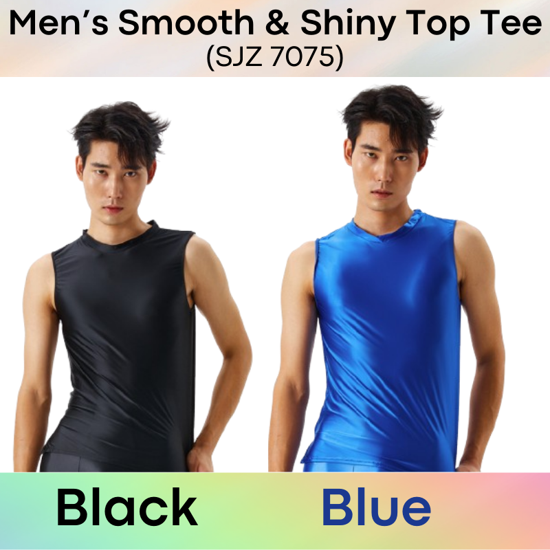 Men's Tee : Silky Smooth Tight Fit Sleeveless Round Neck Tee (SJZ 7075)