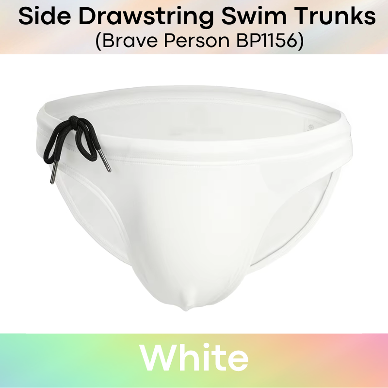 Men's Swimwear: Nylon Brief Design Swim Trunks with Side Drawstring (BP1156)