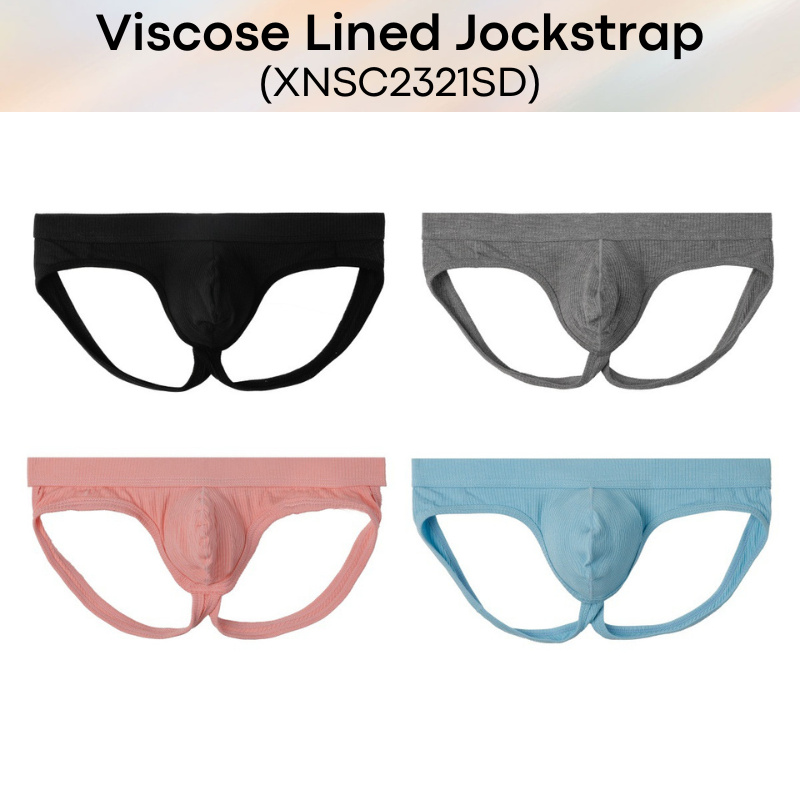 Men's Jockstrap: Viscose Line Pattern Jockstrap (XNSC2321SD)