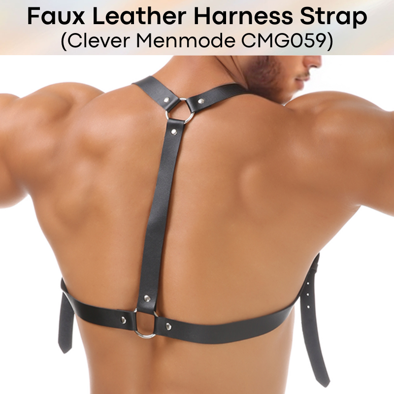 Men's Harness: Faux Leather Shoulder Strap with Adjustable Buckle (CMG059)