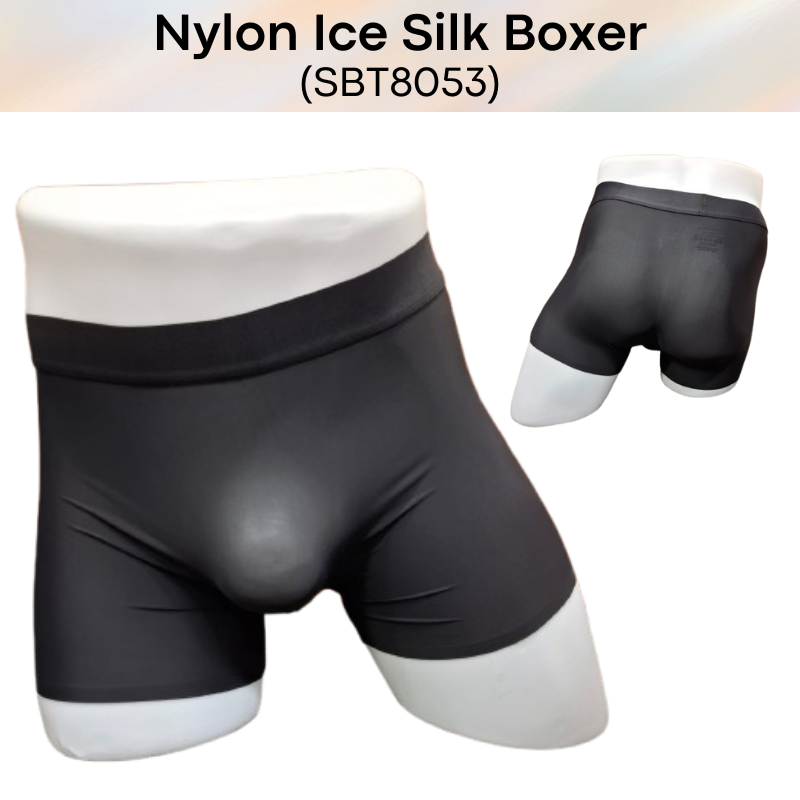 Men's Boxer: Nylon Ice Silk Boxer Trunks Underwear (SBT8053)