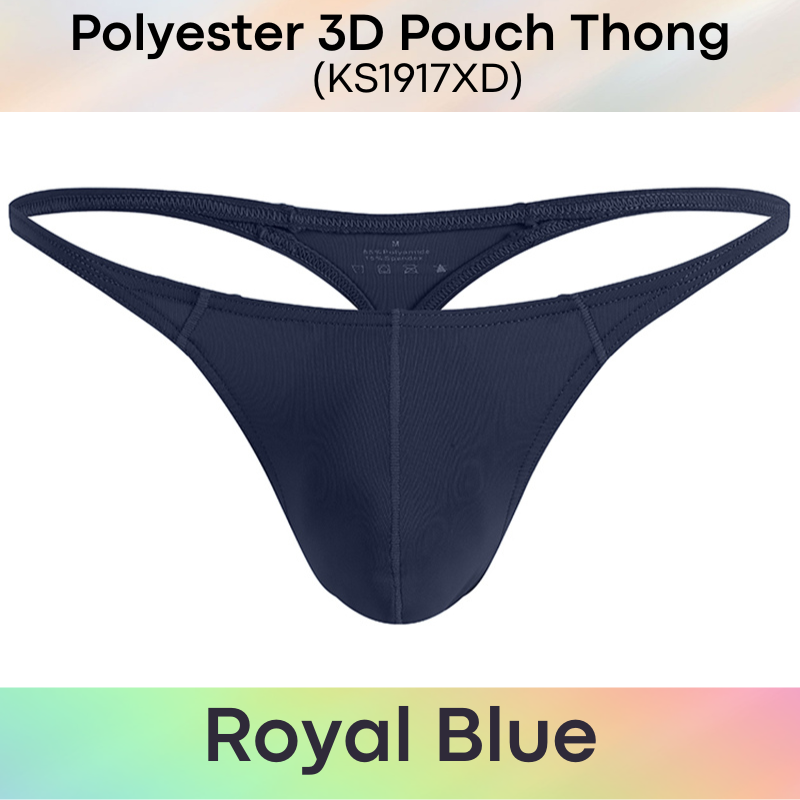 Men's Thong: Polyester 3D Pouch Low Rise Thong (KS1917XD)