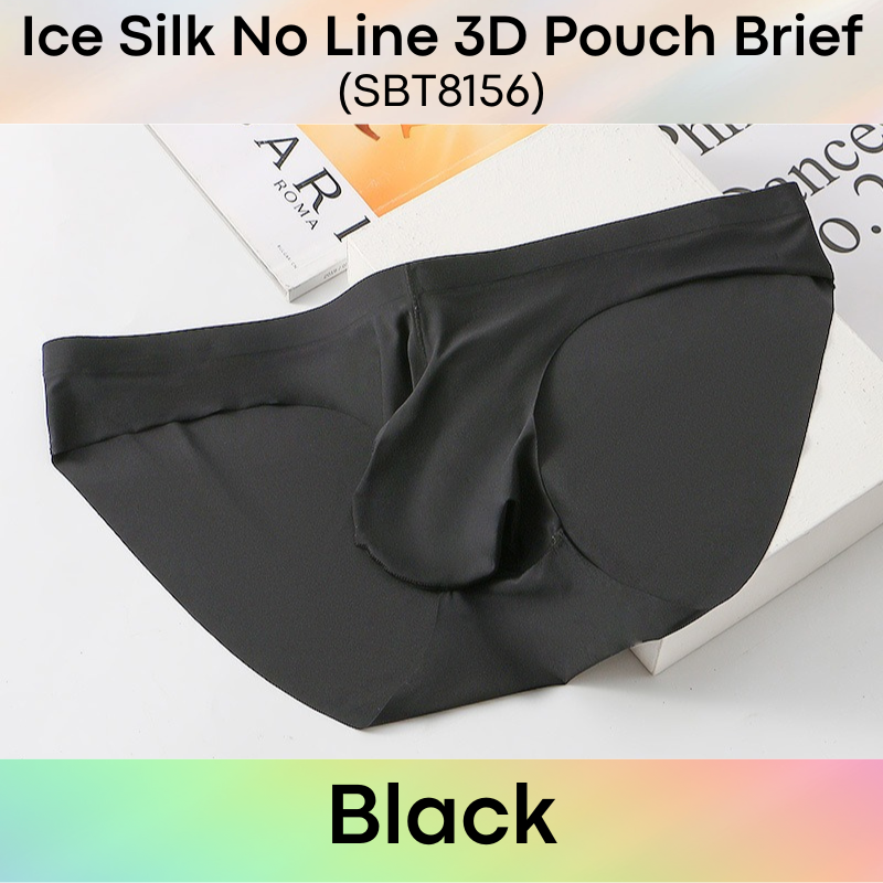 Men's Brief : Nylon Ice Silk, No Line, 3D Pouch Brief Underwear (SBT8156)