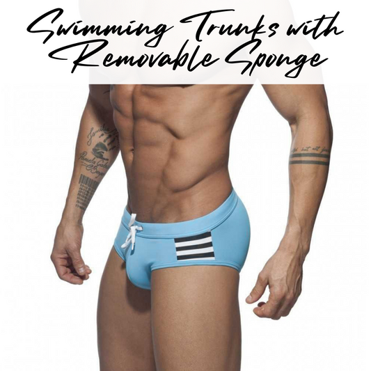 Men's Swimwear: Polyester Boxer Brief Swimming Trunks with Removable Sponge (JB10042)
