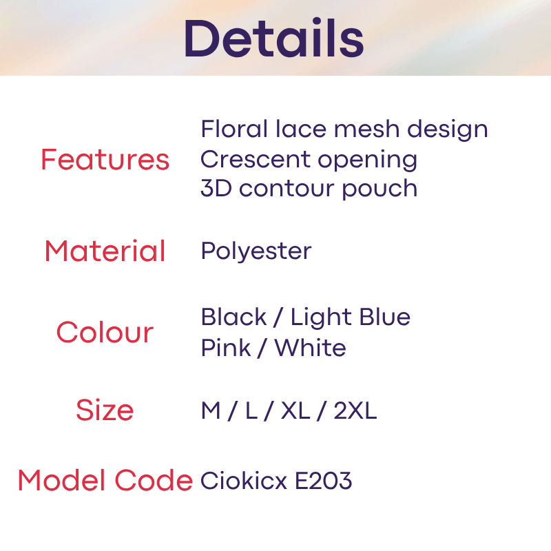 Men's Brief: Polyester Floral Lace Mesh See Through Brief Underwear (E203)