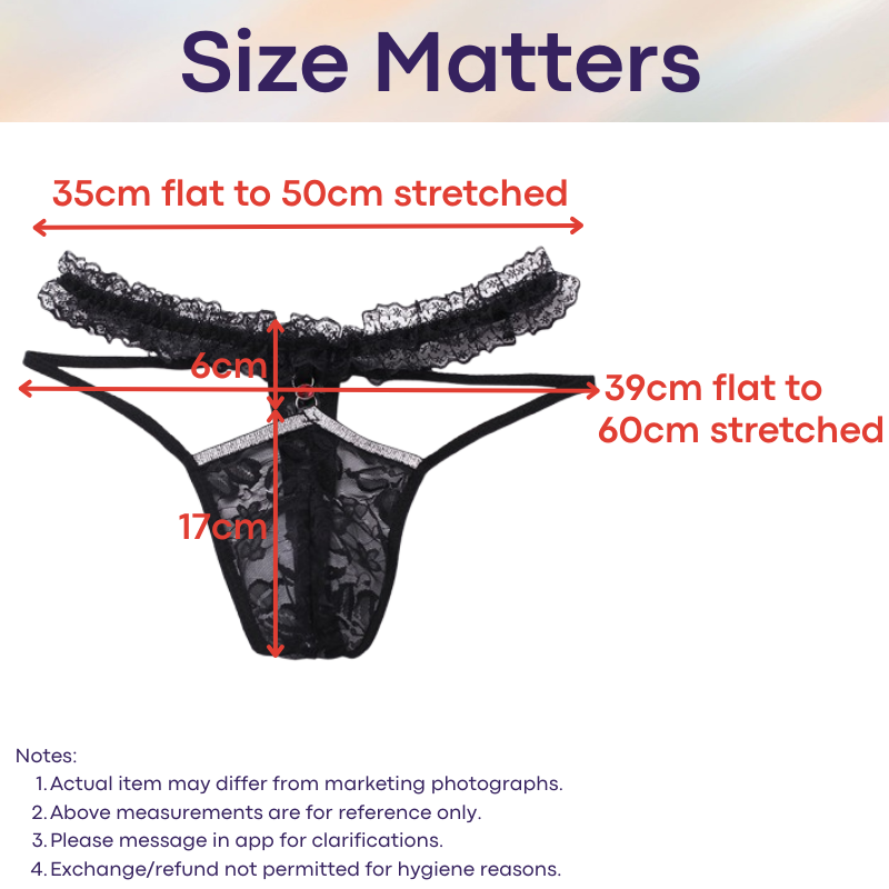Men's Thong: Polyester Floral Lace Double Waistband Thong Underwear (CMF101)