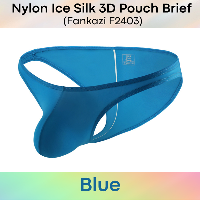 Men's Brief: Nylon Ice Silk Brief with 3D Pouch and Rear Mid Insewn (F2403)