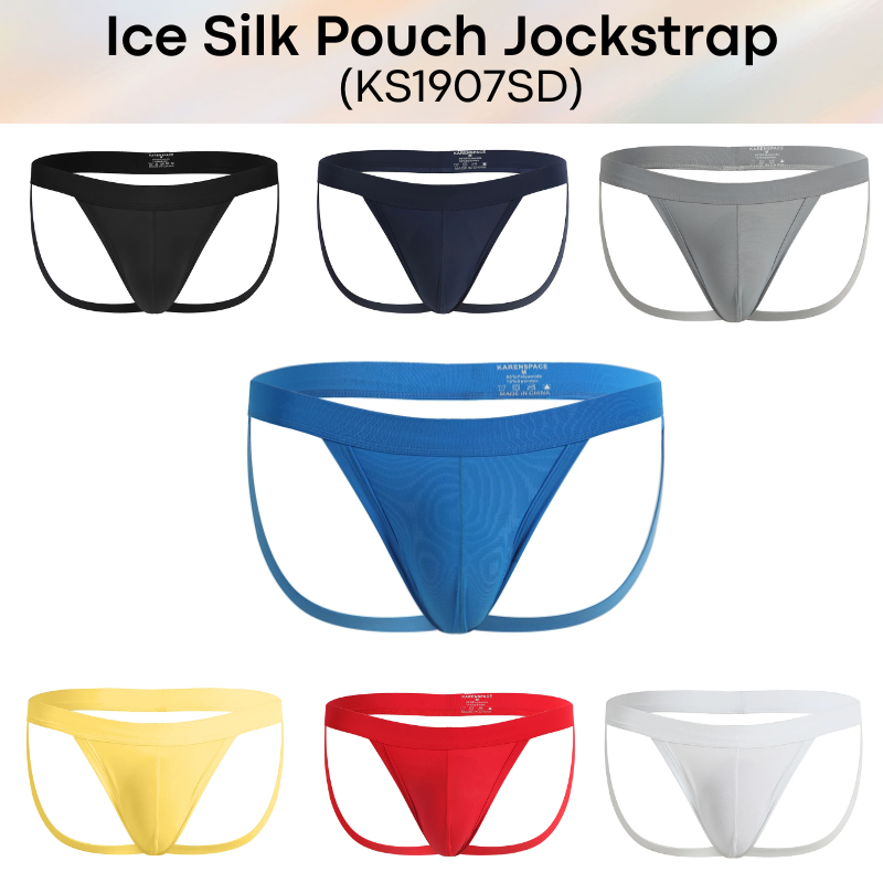 Men's Jockstrap: Polyester Ice Silk Pouch Jockstrap Underwear (KS1907SD)