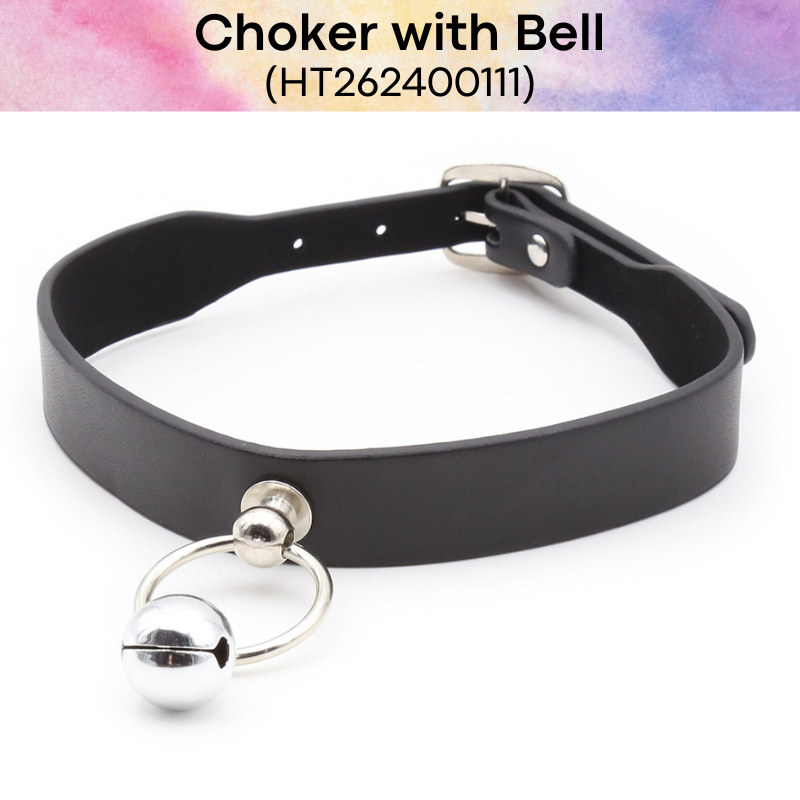 Men's Lifestyle: PU Choker with Silver Bell and Adjustable Belt Hook (HT262400111)
