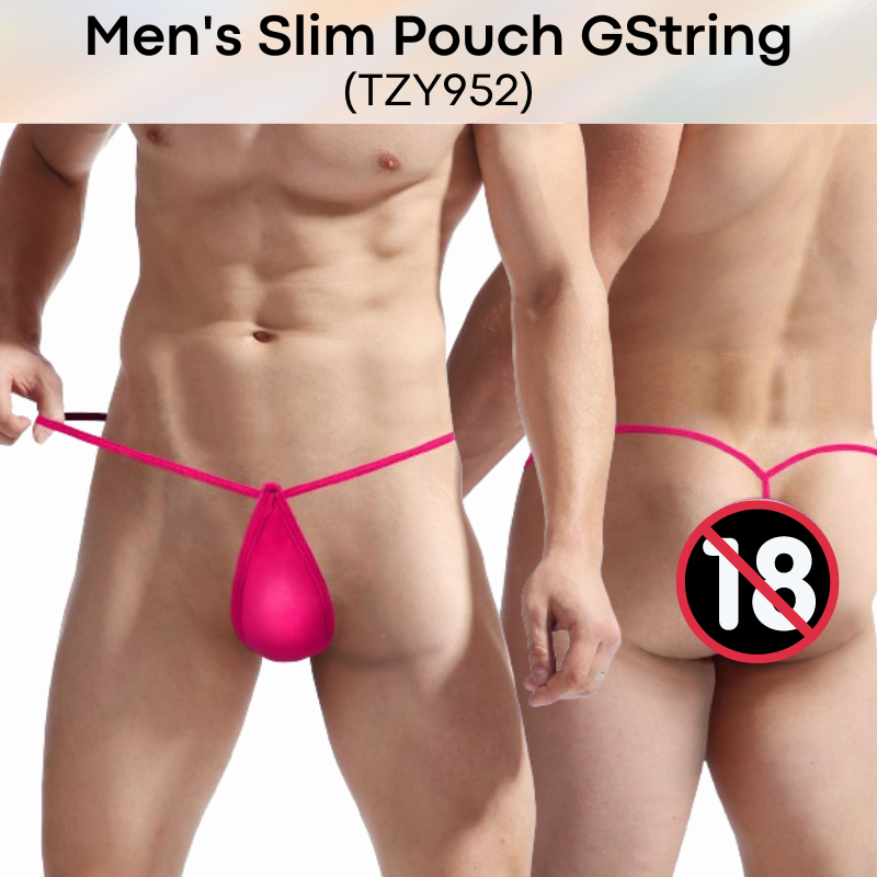 Men's GString : Ice Silk Slim Pouch GString Underwear (TZY952)