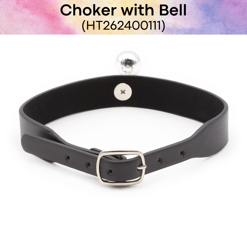 Men's Lifestyle: PU Choker with Silver Bell and Adjustable Belt Hook (HT262400111)