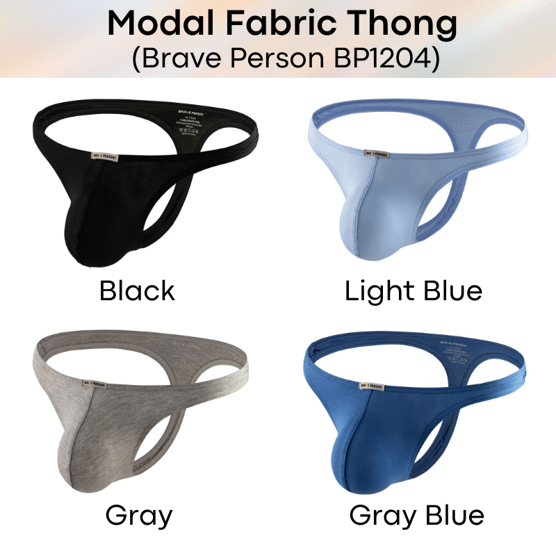 Men's Thong: Modal Fabric Low Waist Thong Underwear (BP1204)