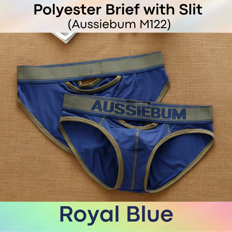 Men's Brief: Polyester Brief with Airholes and Front/Rear Slit Opening (M122)